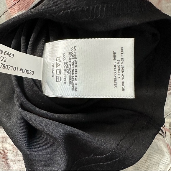 NWT Express Bodycon mini Dress small Black White Floral Linen Blend Scoop Neck - Picture 10 of 10